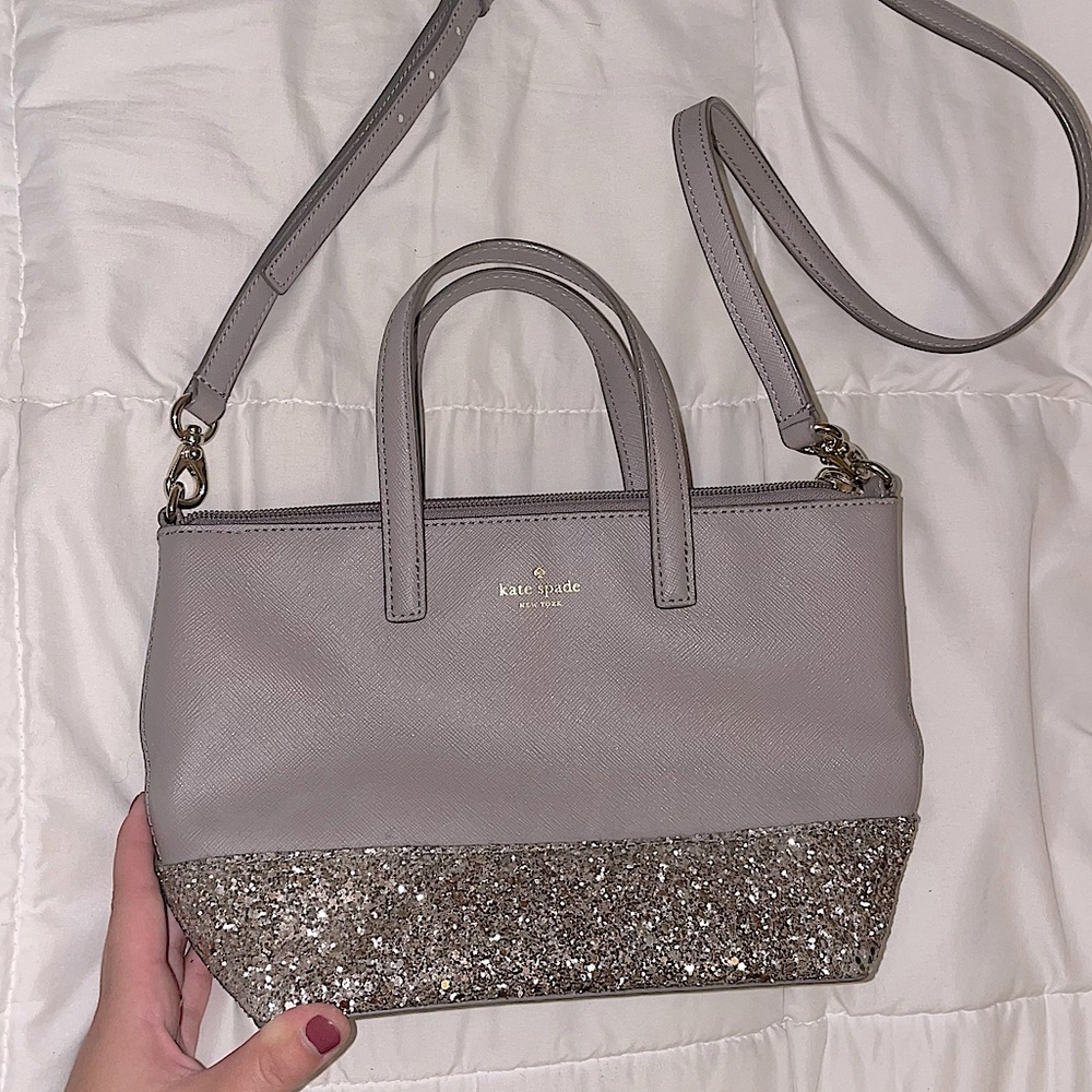 Kate Spade light purple small purse with glitter bottom